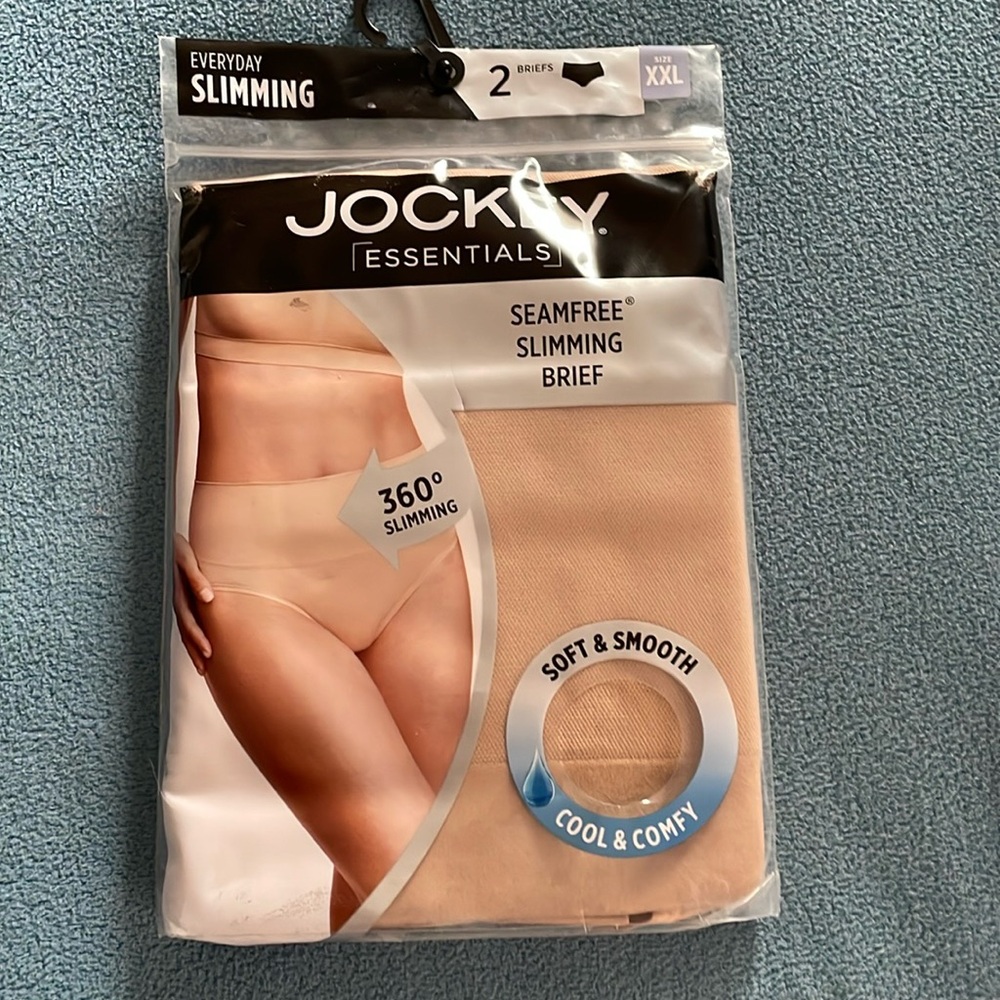 Jockey 2-pack tan-colored seamfree slimming briefs, size XXL-NWT